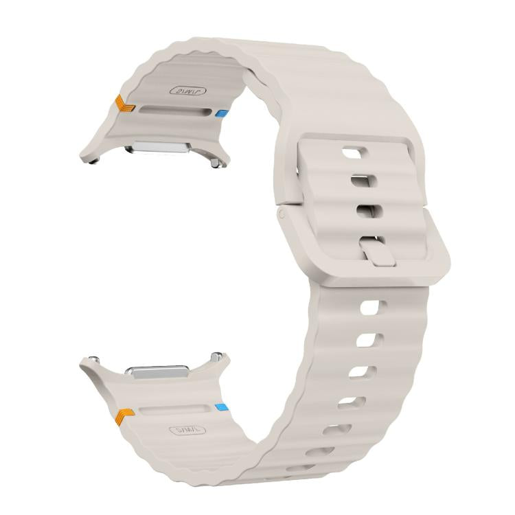 For Samsung Galaxy Watch Ultra 47mm / Ultra 2025 Kalebol Wave-stitched Silicone Strap(Starlight) - free shipping - PMC TechLife - Order now!