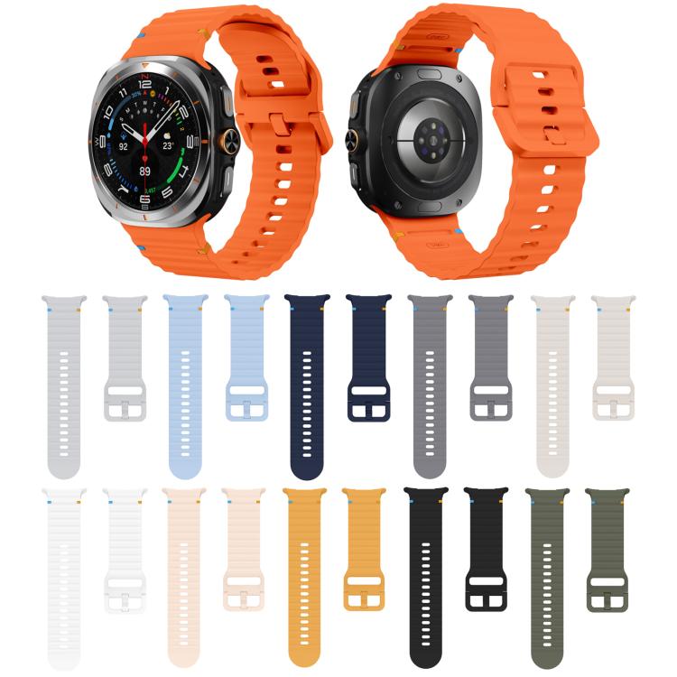 For Samsung Galaxy Watch Ultra 47mm / Ultra 2025 Kalebol Wave-stitched Silicone Strap(Pink) - free shipping - PMC TechLife - Order now!