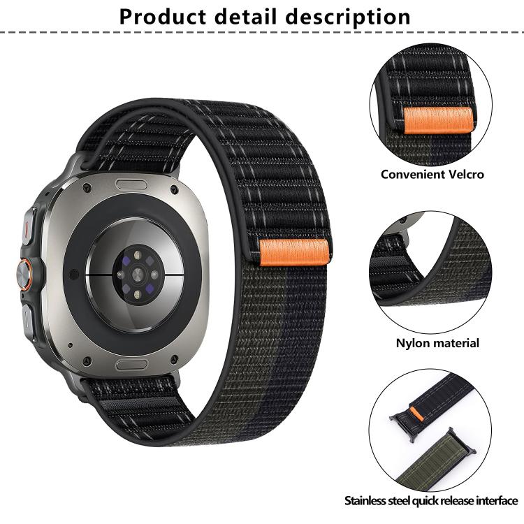 For Samsung Galaxy Watch Ultra 47mm / Ultra 2025 Kalebol Hook and Loop Fastener Nylon Strap(Black) - free shipping - PMC TechLife - Order now!