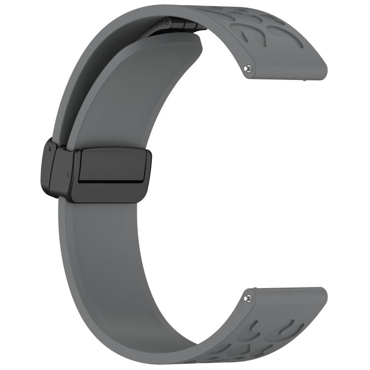 18mm Kalebol Universal Leopard Print Magnetic Folding Buckle Silicone Strap(Space Grey) - 22mm Bands by Kalebol | Online Shopping South Africa | PMc TechLife | Buy Now Pay Later Mobicred