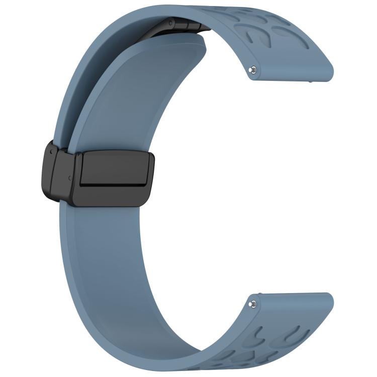18mm Kalebol Universal Leopard Print Magnetic Folding Buckle Silicone Strap(Slate Blue) - 22mm Bands by Kalebol | Online Shopping South Africa | PMc TechLife | Buy Now Pay Later Mobicred
