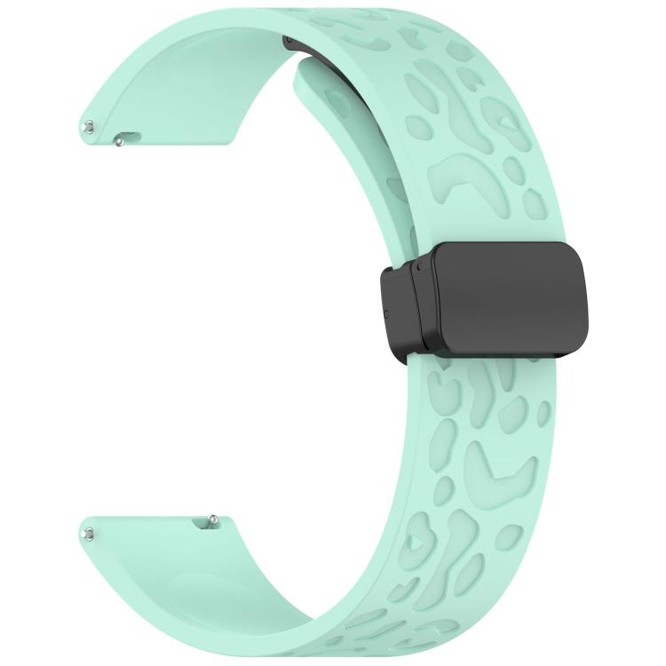 20mm Kalebol Universal Leopard Print Magnetic Folding Buckle Silicone Strap(Teal Blue) - free shipping - PMc TechLife - Order now!