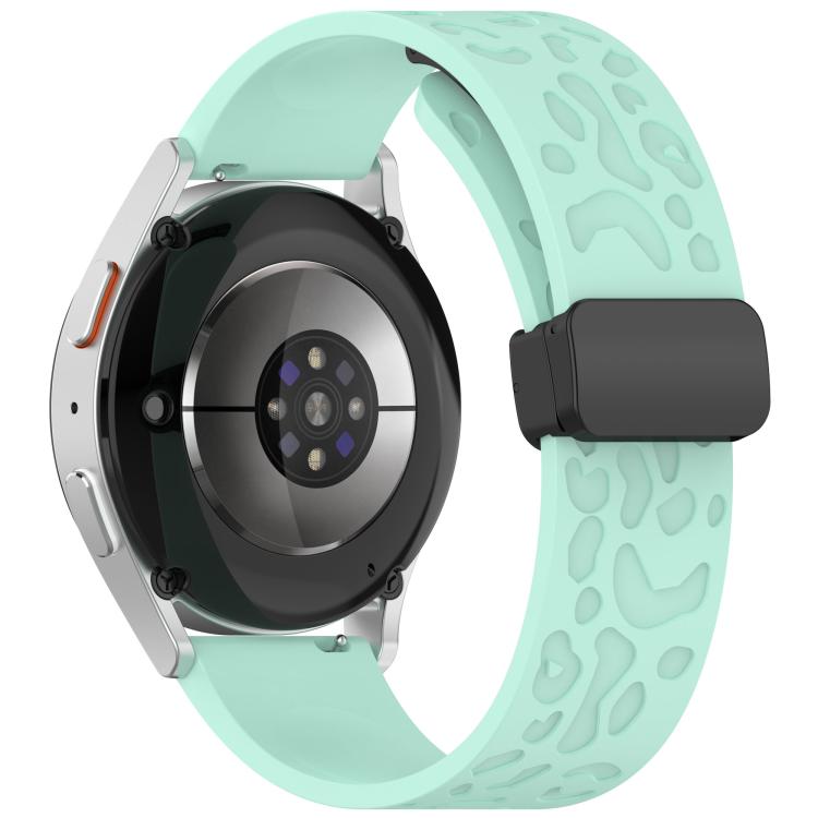 20mm Kalebol Universal Leopard Print Magnetic Folding Buckle Silicone Strap(Teal Blue) - free shipping - PMc TechLife - Order now!