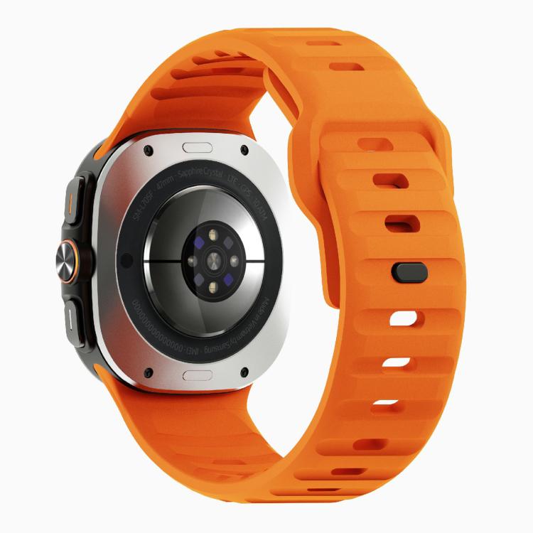 For Samsung Galaxy Watch Ultra 47mm / Ultra 2025 Kalebol Wave Reverse Buckle Silicone Strap(Orange) - free shipping - PMC TechLife - Order now!