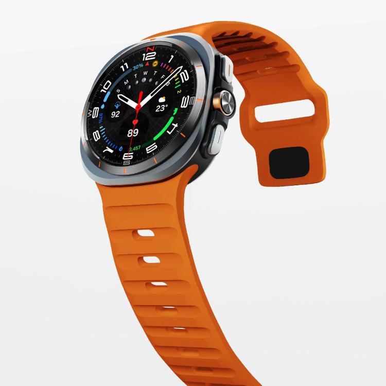 For Samsung Galaxy Watch Ultra 47mm / Ultra 2025 Kalebol Wave Reverse Buckle Silicone Strap(Orange) - free shipping - PMC TechLife - Order now!