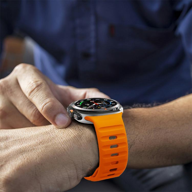 For Samsung Galaxy Watch Ultra 47mm / Ultra 2025 Kalebol Wave Reverse Buckle Silicone Strap(Orange) - free shipping - PMC TechLife - Order now!