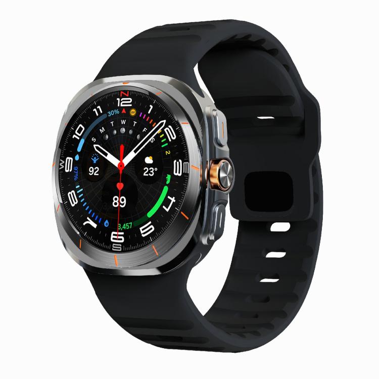 For Samsung Galaxy Watch Ultra 47mm / Ultra 2025 Kalebol Wave Reverse Buckle Silicone Strap(Black) - free shipping - PMC TechLife - Order now!