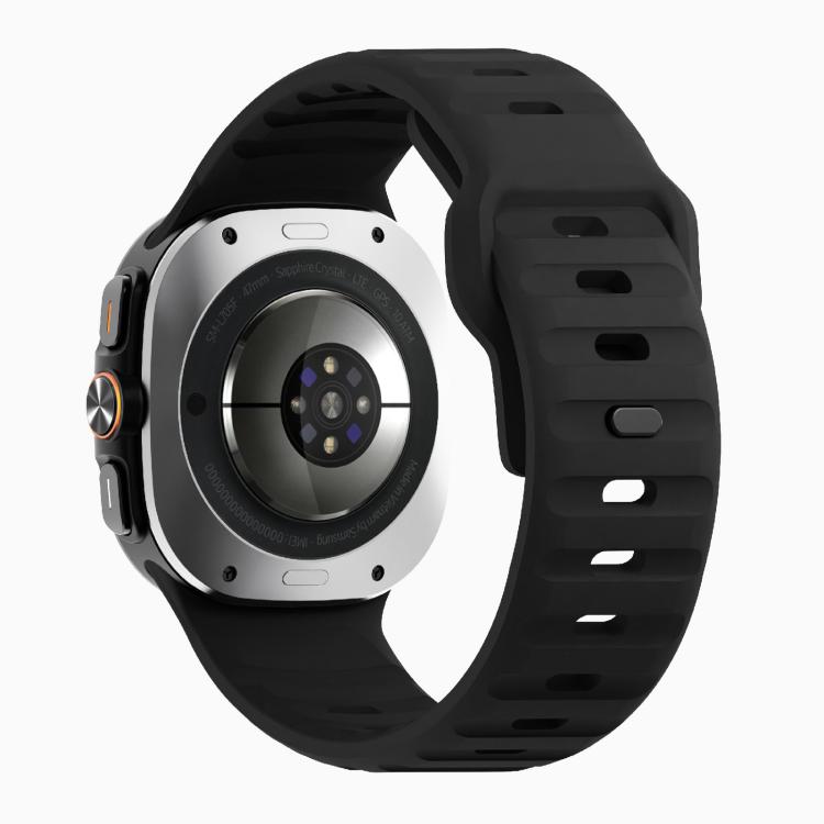 For Samsung Galaxy Watch Ultra 47mm / Ultra 2025 Kalebol Wave Reverse Buckle Silicone Strap(Black) - free shipping - PMC TechLife - Order now!