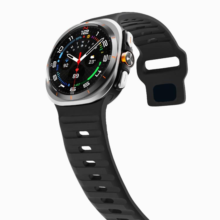 For Samsung Galaxy Watch Ultra 47mm / Ultra 2025 Kalebol Wave Reverse Buckle Silicone Strap(Black) - free shipping - PMC TechLife - Order now!