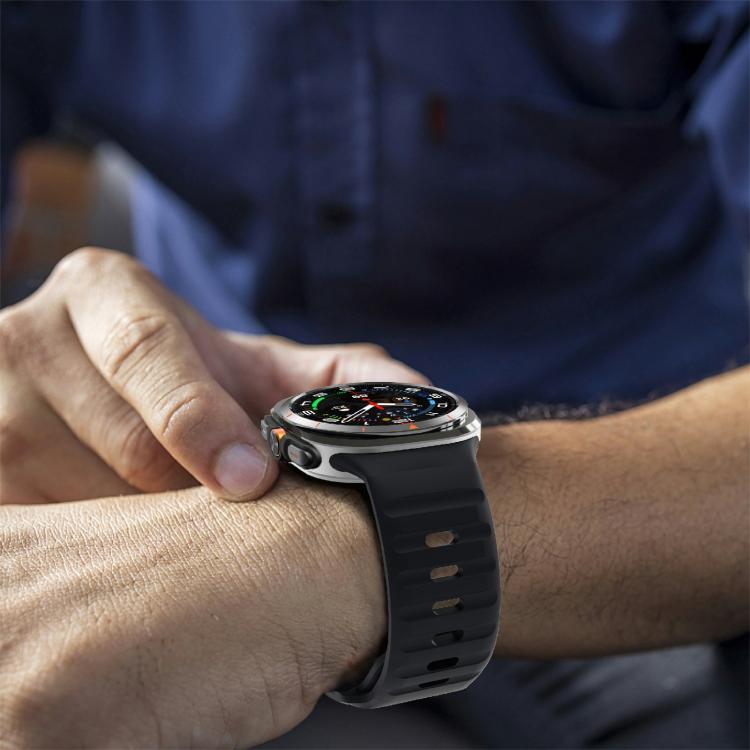 For Samsung Galaxy Watch Ultra 47mm / Ultra 2025 Kalebol Wave Reverse Buckle Silicone Strap(Black) - free shipping - PMC TechLife - Order now!