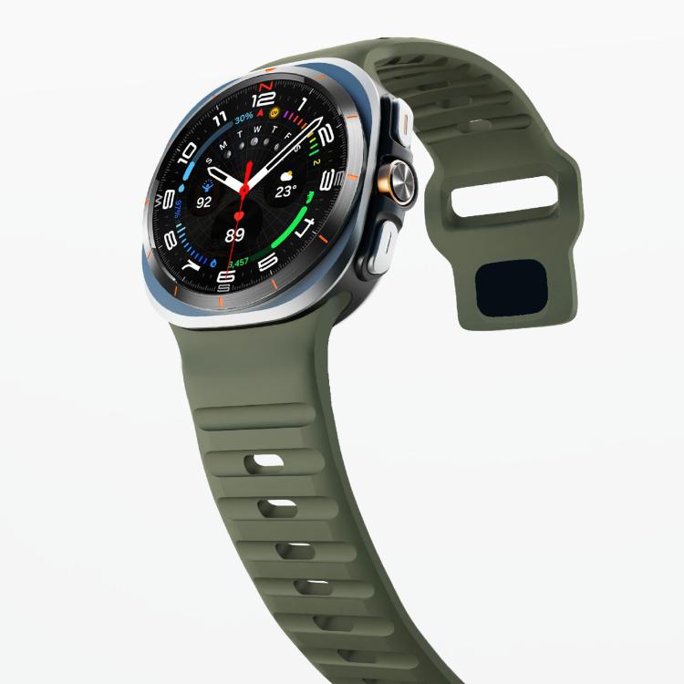 For Samsung Galaxy Watch Ultra 47mm / Ultra 2025 Kalebol Wave Reverse Buckle Silicone Strap(Army Green) - free shipping - PMC TechLife - Order now!