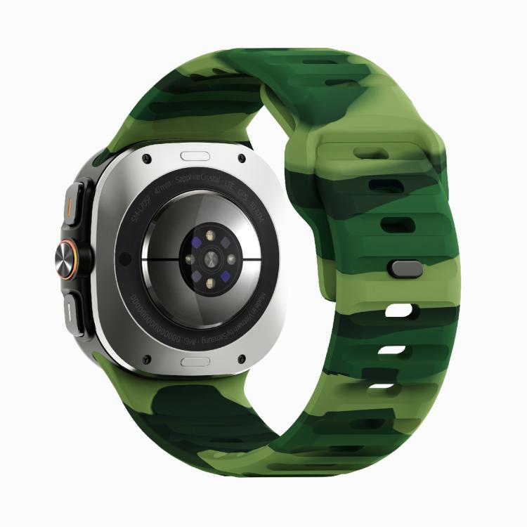 For Samsung Galaxy Watch Ultra 47mm / Ultra 2025 Kalebol Wave Reverse Buckle Silicone Strap(Army Green Camouflage) - free shipping - PMC TechLife - Order now!