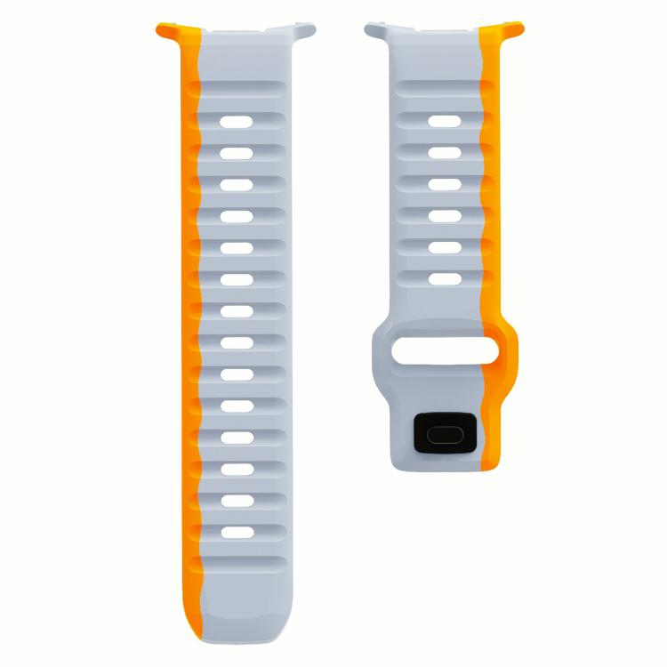 For Samsung Galaxy Watch Ultra 47mm / Ultra 2025 Kalebol Wave Reverse Buckle Silicone Strap(Wild Path Gray Orange) - free shipping - PMC TechLife - Order now!