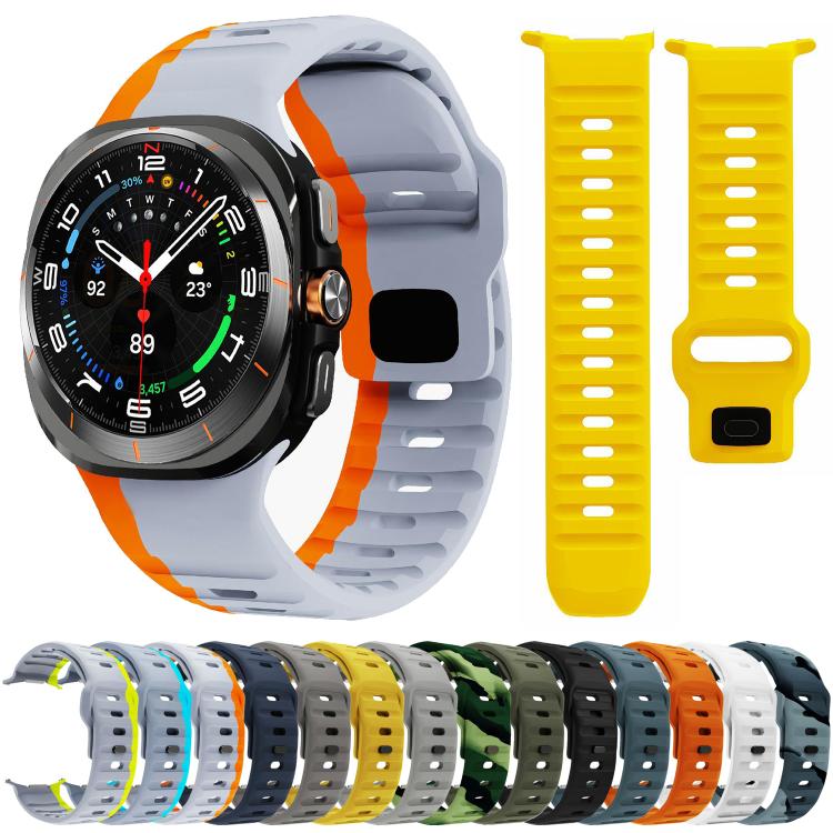 For Samsung Galaxy Watch Ultra 47mm / Ultra 2025 Kalebol Wave Reverse Buckle Silicone Strap(Wild Path Gray Orange) - free shipping - PMC TechLife - Order now!