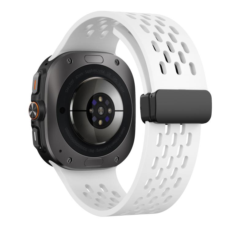 For Samsung Galaxy Watch Ultra 47mm / Ultra 2025 Kalebol Mesh Magnetic Silicone Watch Strap(White) - free shipping - PMC TechLife - Order now!