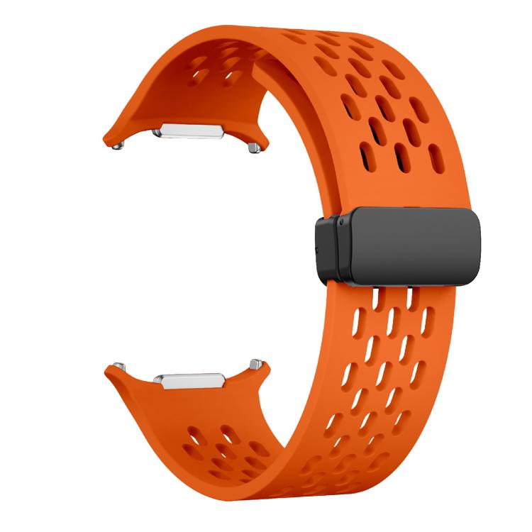 For Samsung Galaxy Watch Ultra 47mm / Ultra 2025 Kalebol Mesh Magnetic Silicone Watch Strap(Orange) - free shipping - PMC TechLife - Order now!