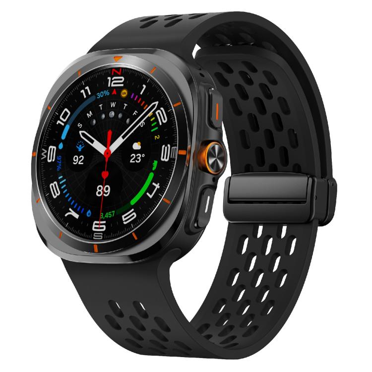 For Samsung Galaxy Watch Ultra 47mm / Ultra 2025 Kalebol Mesh Magnetic Silicone Watch Strap(Black) - free shipping - PMC TechLife - Order now!