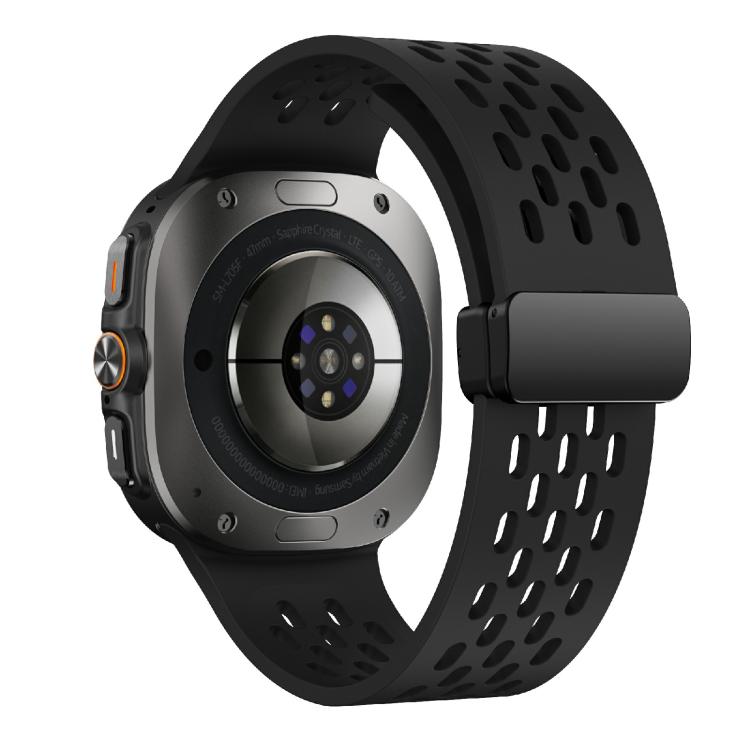 For Samsung Galaxy Watch Ultra 47mm / Ultra 2025 Kalebol Mesh Magnetic Silicone Watch Strap(Black) - free shipping - PMC TechLife - Order now!