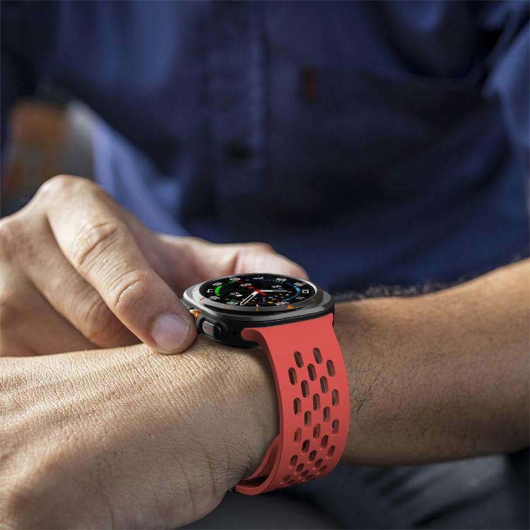 For Samsung Galaxy Watch Ultra 47mm / Ultra 2025 Kalebol Mesh Magnetic Silicone Watch Strap(Red) - free shipping - PMC TechLife - Order now!