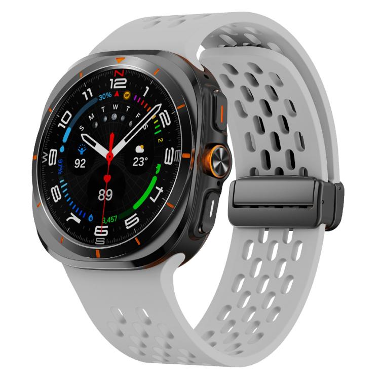 For Samsung Galaxy Watch Ultra 47mm / Ultra 2025 Kalebol Mesh Magnetic Silicone Watch Strap(Grey) - free shipping - PMC TechLife - Order now!