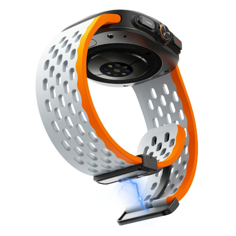 For Samsung Galaxy Watch Ultra 47mm / Ultra 2025 Kalebol Mesh Magnetic Silicone Watch Strap(Wild Path Gray Orange) - free shipping - PMC TechLife - Order now!