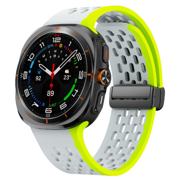 For Samsung Galaxy Watch Ultra 47mm / Ultra 2025 Kalebol Mesh Magnetic Silicone Watch Strap(Wild Path Grey Green) - free shipping - PMC TechLife - Order now!