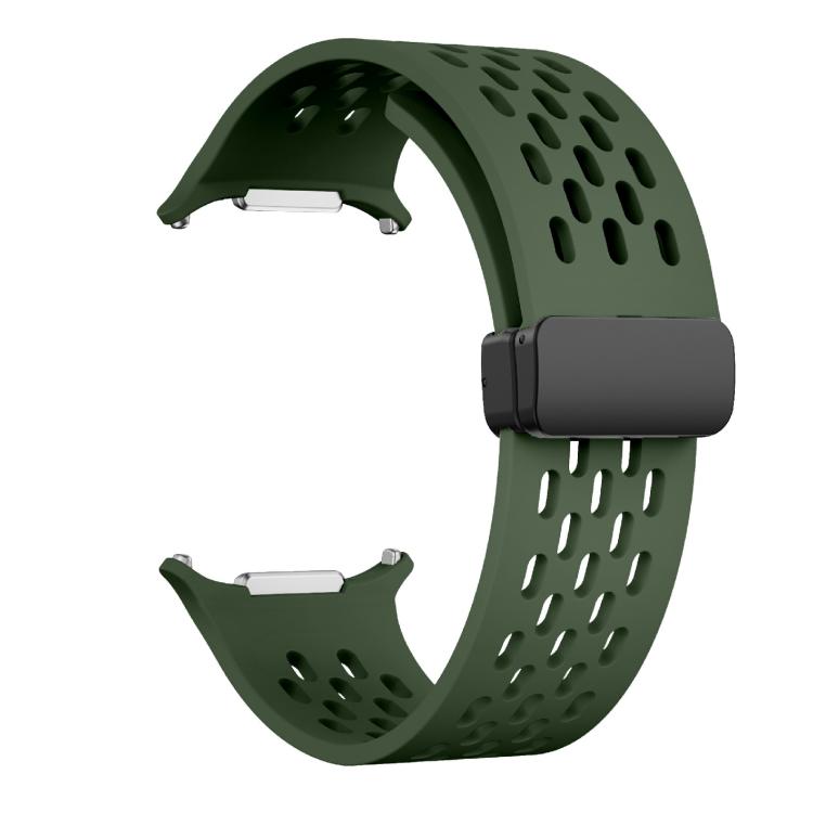 For Samsung Galaxy Watch Ultra 47mm / Ultra 2025 Kalebol Mesh Magnetic Silicone Watch Strap(Field Green) - free shipping - PMC TechLife - Order now!