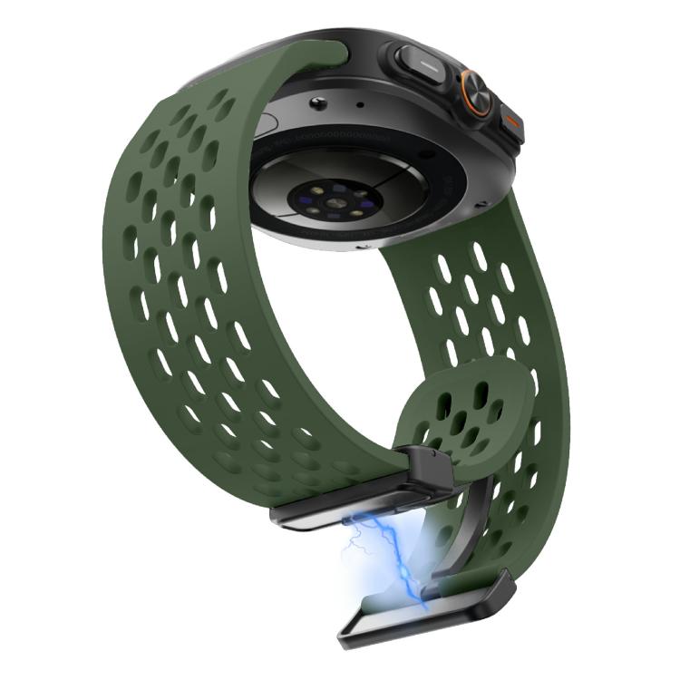 For Samsung Galaxy Watch Ultra 47mm / Ultra 2025 Kalebol Mesh Magnetic Silicone Watch Strap(Field Green) - free shipping - PMC TechLife - Order now!