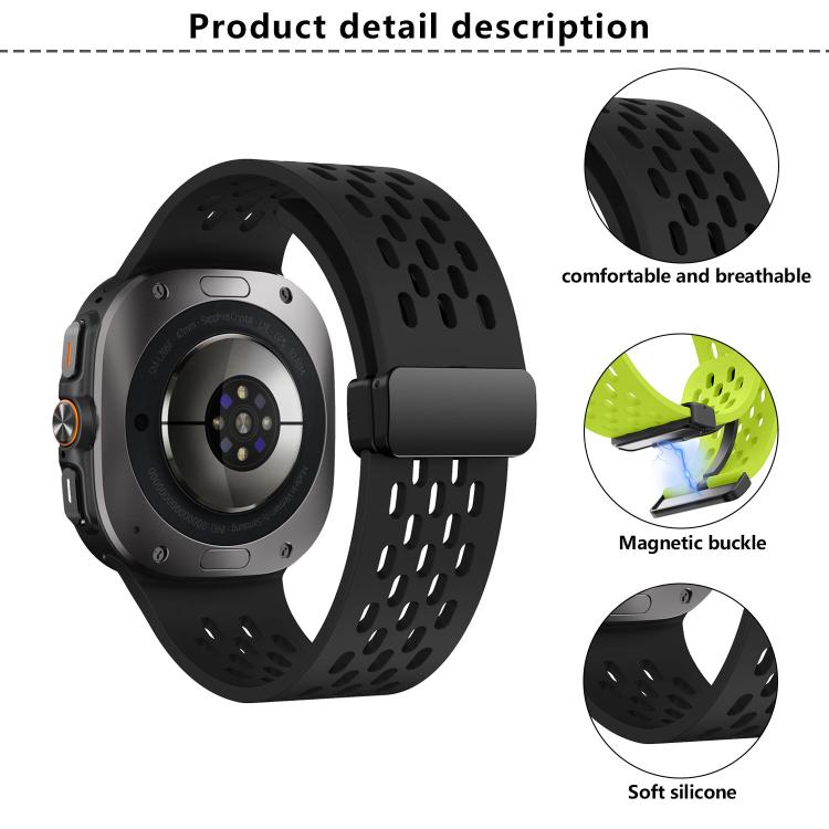 For Samsung Galaxy Watch Ultra 47mm / Ultra 2025 Kalebol Mesh Magnetic Silicone Watch Strap(Black) - free shipping - PMC TechLife - Order now!