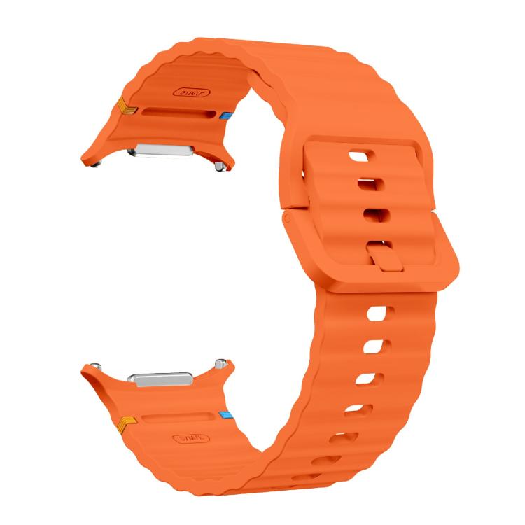 For Samsung Galaxy Watch Ultra 47mm / Ultra 2025 Kalebol Wave Stitching Silicone Strap(Orange) - free shipping - PMC TechLife - Order now!