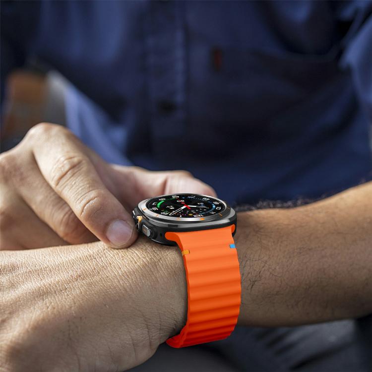 For Samsung Galaxy Watch Ultra 47mm / Ultra 2025 Kalebol Wave Stitching Silicone Strap(Orange) - free shipping - PMC TechLife - Order now!