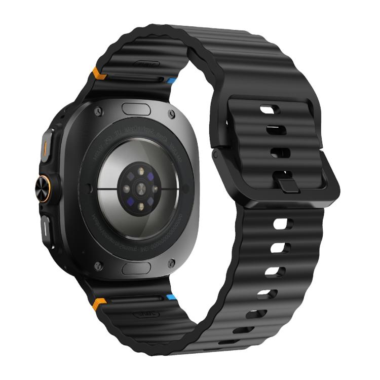 For Samsung Galaxy Watch Ultra 47mm / Ultra 2025 Kalebol Wave Stitching Silicone Strap(Black) - free shipping - PMC TechLife - Order now!