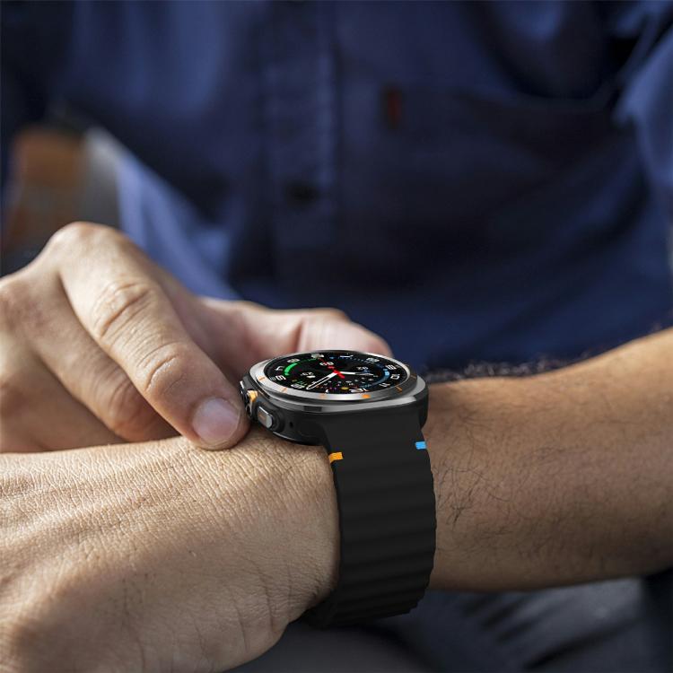 For Samsung Galaxy Watch Ultra 47mm / Ultra 2025 Kalebol Wave Stitching Silicone Strap(Black) - free shipping - PMC TechLife - Order now!