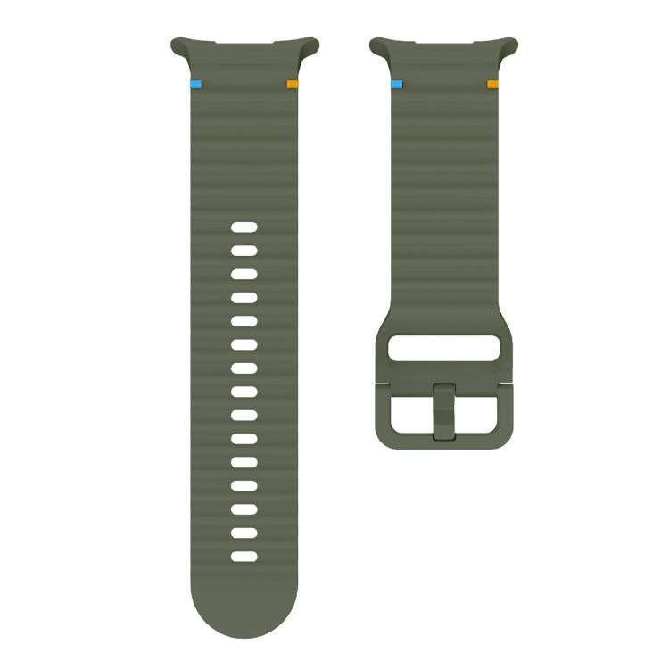 For Samsung Galaxy Watch Ultra 47mm / Ultra 2025 Kalebol Wave Stitching Silicone Strap(Army Green) - free shipping - PMC TechLife - Order now!