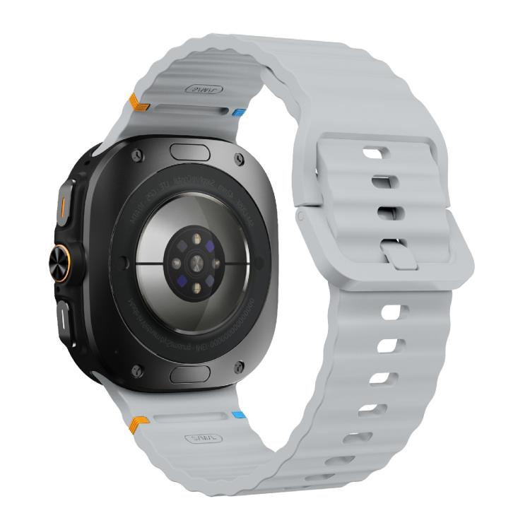 For Samsung Galaxy Watch Ultra 47mm / Ultra 2025 Kalebol Wave Stitching Silicone Strap(Light Grey) - free shipping - PMC TechLife - Order now!