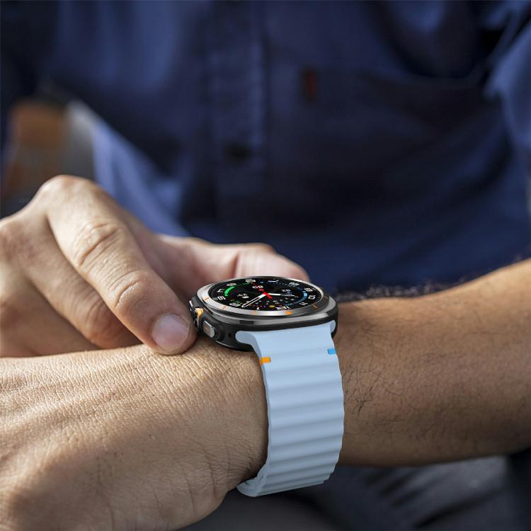 For Samsung Galaxy Watch Ultra 47mm / Ultra 2025 Kalebol Wave Stitching Silicone Strap(Light Blue) - free shipping - PMC TechLife - Order now!