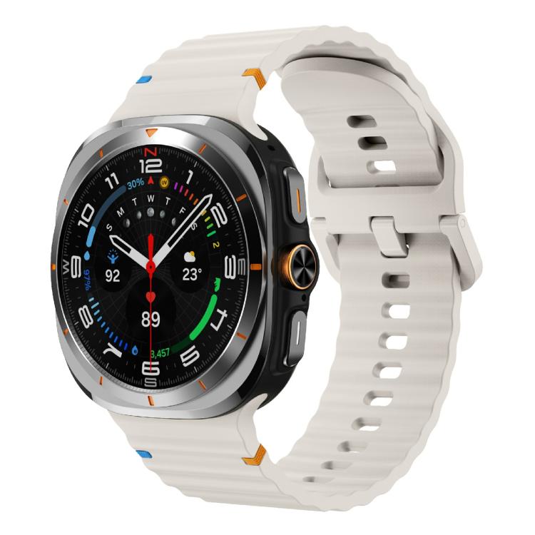 For Samsung Galaxy Watch Ultra 47mm / Ultra 2025 Kalebol Wave Stitching Silicone Strap(Starlight) - free shipping - PMC TechLife - Order now!