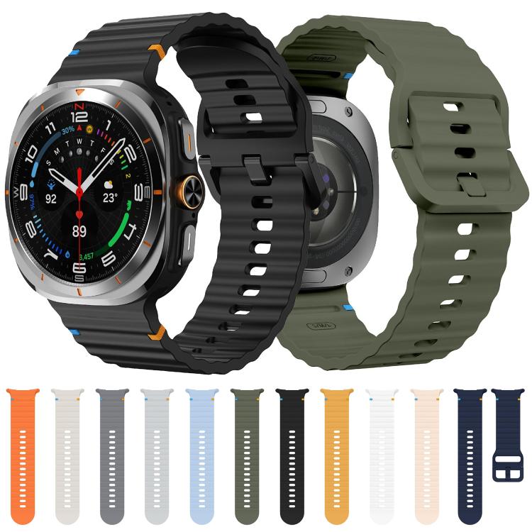 For Samsung Galaxy Watch Ultra 47mm / Ultra 2025 Kalebol Wave Stitching Silicone Strap(Light Grey) - free shipping - PMC TechLife - Order now!