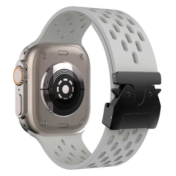 For Apple Watch 42mm / 41mm / 40mm / 38mm Kalebol Mesh Umbrella Buckle Silicone Watch Strap(Grey) - Watch Bands by Kalebol | Online Shopping South Africa | PMC TechLife | Buy Now Pay Later Mobicred