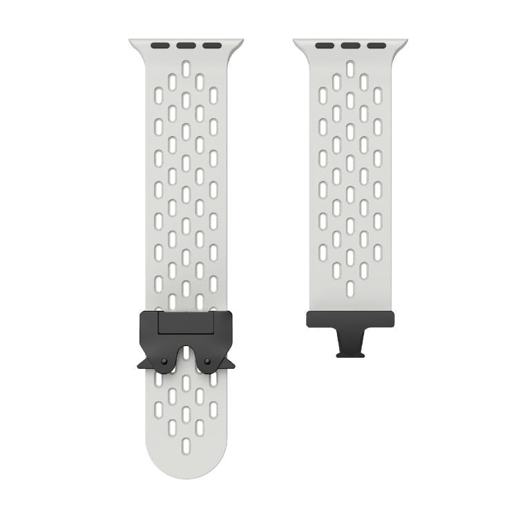 For Apple Watch 42mm / 41mm / 40mm / 38mm Kalebol Mesh Umbrella Buckle Silicone Watch Strap(Grey) - Watch Bands by Kalebol | Online Shopping South Africa | PMC TechLife | Buy Now Pay Later Mobicred