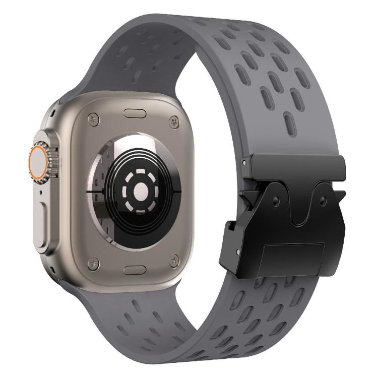 For Apple Watch 42mm / 41mm / 40mm / 38mm Kalebol Mesh Umbrella Buckle Silicone Watch Strap(Space Grey) - Watch Bands by Kalebol | Online Shopping South Africa | PMC TechLife | Buy Now Pay Later Mobicred