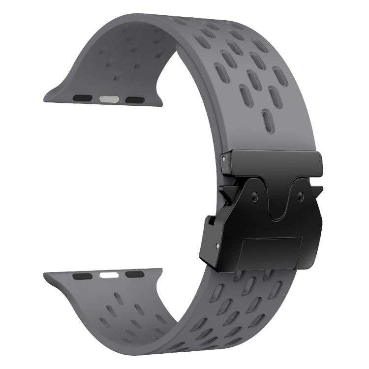 For Apple Watch 42mm / 41mm / 40mm / 38mm Kalebol Mesh Umbrella Buckle Silicone Watch Strap(Space Grey) - Watch Bands by Kalebol | Online Shopping South Africa | PMC TechLife | Buy Now Pay Later Mobicred