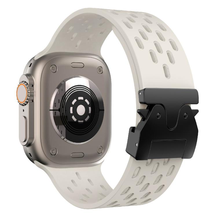 For Apple Watch 42mm / 41mm / 40mm / 38mm Kalebol Mesh Umbrella Buckle Silicone Watch Strap(Starlight) - Watch Bands by Kalebol | Online Shopping South Africa | PMC TechLife | Buy Now Pay Later Mobicred