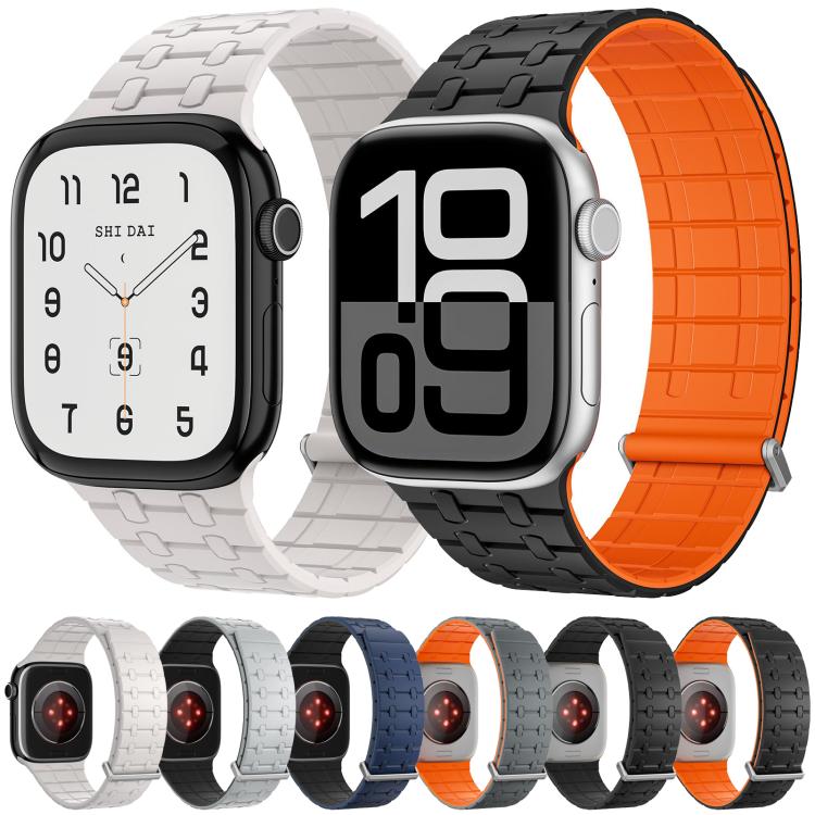 For Apple Watch 46mm / 49mm / 45mm / 44mm Kalebol Magnetic Silicone Watch Strap(Black) - Watch Bands by Kalebol | Online Shopping South Africa | PMC TechLife | Buy Now Pay Later Mobicred