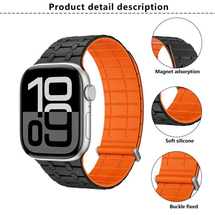 For Apple Watch 46mm / 49mm / 45mm / 44mm Kalebol Magnetic Silicone Watch Strap(Blue Black) - Watch Bands by Kalebol | Online Shopping South Africa | PMC TechLife | Buy Now Pay Later Mobicred