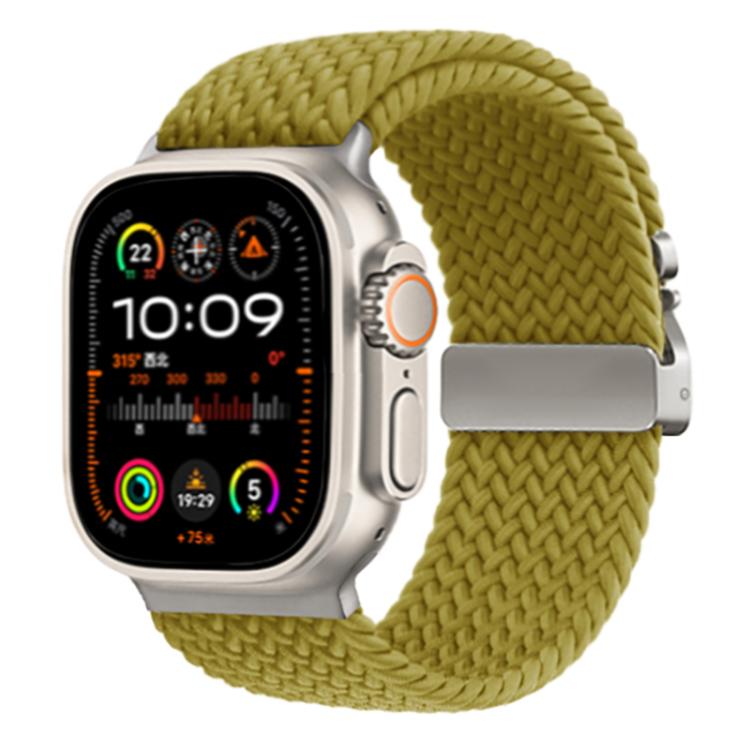 For Apple Watch 46mm / 49mm / 45mm / 44mm Kalebol Wide Umbrella Braided Strap(Yellow Green) - Watch Bands by Kalebol | Online Shopping South Africa | PMC TechLife | Buy Now Pay Later Mobicred