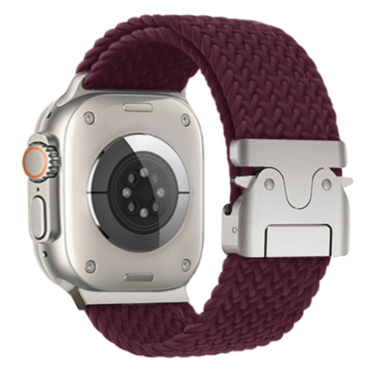 For Apple Watch 42mm / 41mm / 40mm / 38mm Kalebol Wide Umbrella Braided Strap(Wine Red) - Watch Bands by Kalebol | Online Shopping South Africa | PMC TechLife | Buy Now Pay Later Mobicred