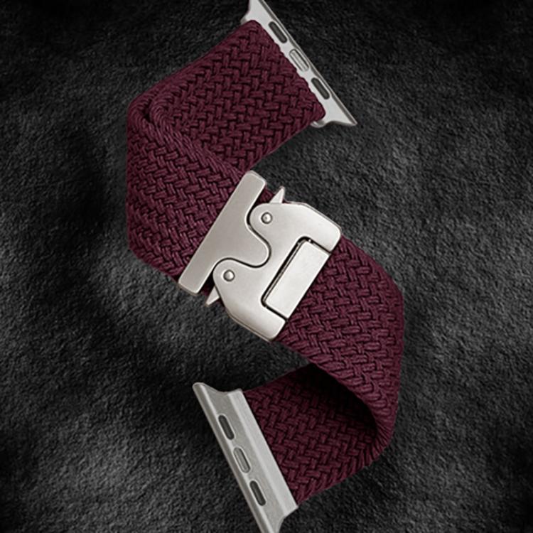 For Apple Watch 42mm / 41mm / 40mm / 38mm Kalebol Wide Umbrella Braided Strap(Wine Red) - Watch Bands by Kalebol | Online Shopping South Africa | PMC TechLife | Buy Now Pay Later Mobicred