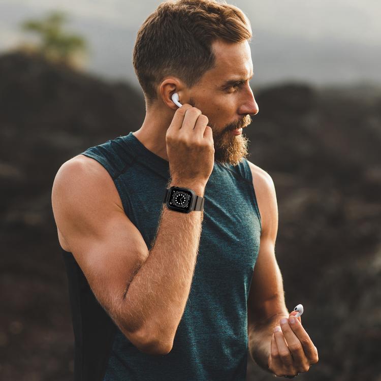 For Apple Watch 46mm / 45mm / 44mm / 42mm VIETAO Carbon Fiber Silicone Strap(Black) - Watch Bands by VIETAO | Online Shopping South Africa | PMc TechLife | Buy Now Pay Later Mobicred