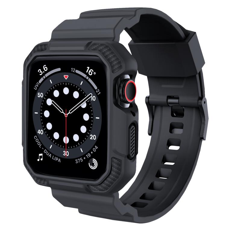 For Apple Watch 46mm / 45mm / 44mm / 42mm VIETAO Carbon Fiber Silicone Strap(Dark Gray) - free shipping - PMc TechLife - Order now!